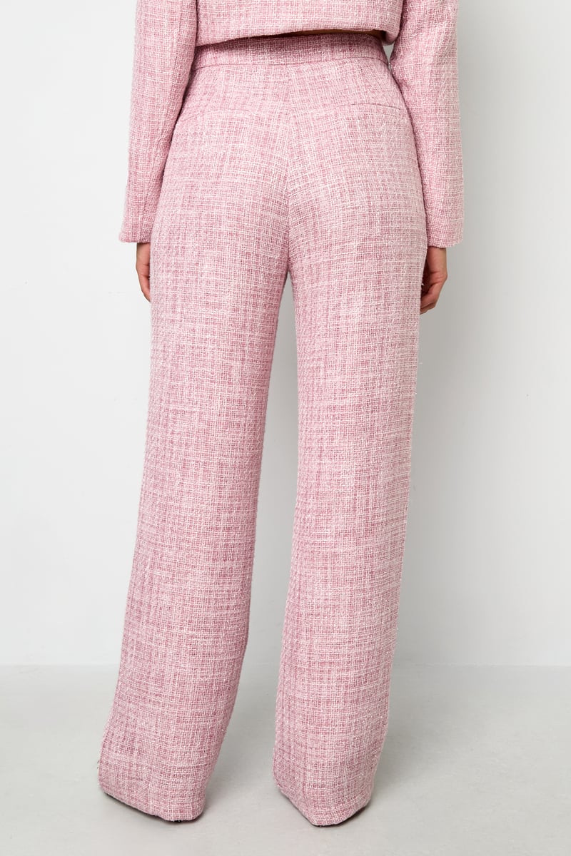 Polyester fiber (polyester) Straight pants Checkered Elegant Fall/Winter  Clothes