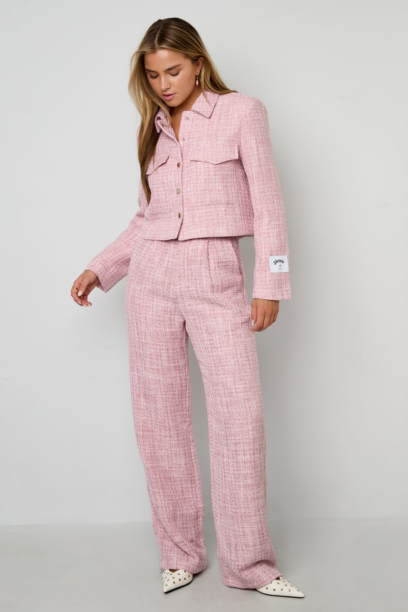 Polyester fiber (polyester) Straight pants Checkered Elegant Fall/Winter  Clothes